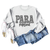 Para Professional Leopard Letter Casual Long Sleeve Women's Sweatshirt