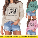 He First Loved Us Base Lettering Long Sleeved Large Sweater Women