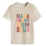 MAMA MOMMY MOM Lettre Mode Col Rond Lâche Manches Courtes T-Shirt