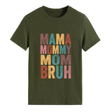 MAMA MOMMY MOM Lettre Mode Col Rond Lâche Manches Courtes T-Shirt