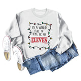IN A WORLD FULL CREWNECK LETTERING LOOSE BOTTOMED LONG-SLEEVED SWEATSHIRT WOMAN