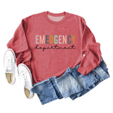 Emergency Department Letter Women's Round Neck Long Sleeve Sweater