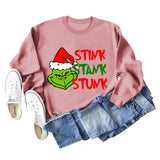 STINK STANK STUN UNDERNEATH CREWNECK PRINT LETTERED LONG-SLEEVED SWEATSHIRT