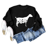 Plant Flower Sheep Print New Autumn and Winter Women's Long Sleeve Loose Large Sweater