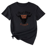 Not My Rodeo Vintage Fun Pattern T-shirt à manches courtes et col rond pour femme