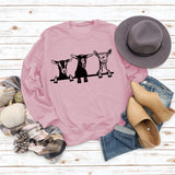 Women's Top Foreign Trade Cute Alpaca Print Casual Round Neck Sweater