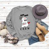 BOO BOO CREW Letter Loose Fall/Winter Bottom Long Sleeve Women's Sweater