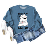 BOO BOO CREW Letter Printing Round Neck Autumn and Winter Long Sleeve Plus Size Sweater Women