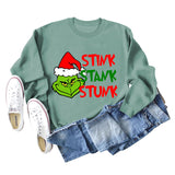 STINK STANK STUN UNDERNEATH CREWNECK PRINT LETTERED LONG-SLEEVED SWEATSHIRT