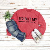 Round Neck Tops Long Sleeve Print Letters Loose Sweatshirt