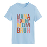 MAMA MOMMY MOM Lettre Mode Col Rond Lâche Manches Courtes T-Shirt