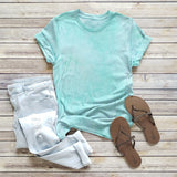 Loose Solid Color Short Sleeve Tie-dyed Round Neck Men's and Women's Blank T-shirt A Set Print