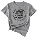 You Threw Dirt on My Name Summer Monogram Print Short Sleeve Crewneck T-shirt