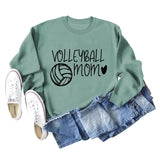 VOLLEYBALL MOM Volleyball Letter Love Round Neck Autumn Winter Long Sleeve Loose Bodysuit