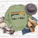 Round Neck Letter Women's T-shirt Take A Hike Print Loose Short-sleeved