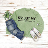 Round Neck Tops Long Sleeve Print Letters Loose Sweatshirt