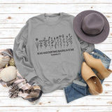He Has Made Letter Plant Flower Loose Autumn and Winter Long Sleeve Casual Sweater Women
