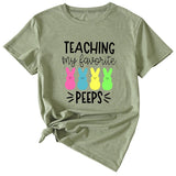 Teaching My Favorite Fun Pattern Casual Short-sleeved Women