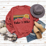 Round Neck Letter Women's T-shirt Take A Hike Print Loose Short-sleeved