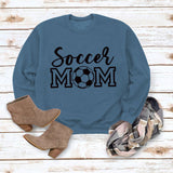 Simple Pullover Round Neck Top Long Sleeve Soccer Mom Printed Loose Sweater