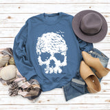 Round Neck Tops Long Sleeve Print Loose Letter Splicing Sweatshirt