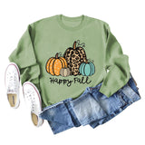 HAPPY FALL Fashion Letter Pumpkin Halloween Autumn and Winter Long Sleeve Oversized Sweater Girl