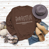 He Has Made Letter Plant Flower Loose Autumn and Winter Long Sleeve Casual Sweater Women