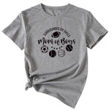 Surrounded By Balls Mom Basketball Pattern Round Neck Short Sleeve T-shirt