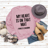 MY HEART IS Printed Letters Long Sleeve Casual Fashion Women Sweatshirt