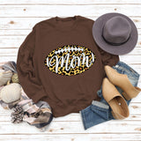 Mom Baseball Leopard Print Women's Bottomed Long Sleeve Loose Casual Sweater