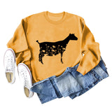 Plant Flower Sheep Print New Autumn and Winter Women's Long Sleeve Loose Large Sweater