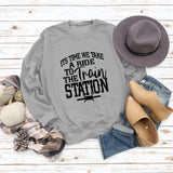 ITS TIME WE TAKE Letters Autumn and Winter Round Neck Fashion Tops Long-sleeved Sweater Women