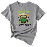 This is my lucky shirt Funny pattern Crew neck Short sleeve female