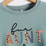 Spot For Aunt Dog Print Letter Leopard Women's Long Sleeve Loose Bodysuit Women