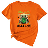 This is my lucky shirt Funny pattern Crew neck Short sleeve female