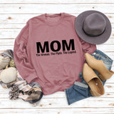 Mom The Woman The Myth Spot Letter Loose Long Sleeve Plus Size Sweater