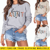 Spot For Aunt Dog Print Letter Leopard Women's Long Sleeve Loose Bodysuit Women