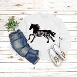 Round Neck Shirt Long Sleeve Printing Sweater