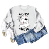 BOO BOO CREW Letter Printing Round Neck Autumn and Winter Long Sleeve Plus Size Sweater Women
