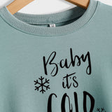 Baby It's Cold Outside Autumn and Winter Women Top Letter Print Round Neck Sweater