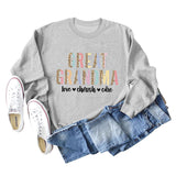 GREAT GRANDMA LOVE Women's Letter Leopard Long Sleeve Sweater Women