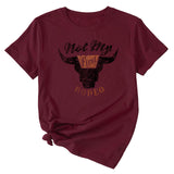 Not My Rodeo Vintage Fun Pattern T-shirt à manches courtes et col rond pour femme