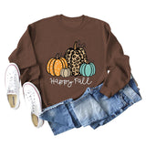 HAPPY FALL Fashion Letter Pumpkin Halloween Autumn and Winter Long Sleeve Oversized Sweater Girl