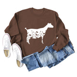 Plant Flower Sheep Print New Autumn and Winter Women's Long Sleeve Loose Large Sweater