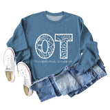 OT Occupational Therapist Letters Women's Crewneck Long-sleeved Sweatshirt