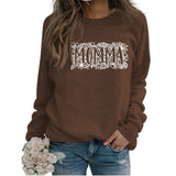 MOMMA Plant Flower Letters Long Sleeve Loose Sweater