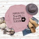 PUMPKIN SPICE IS MY LETTER LOVE PUMPKIN CREWNECK LONG SLEEVES PLUS SIZE SWEATSHIRT WOMAN