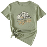 Howdy Funny Graphic Short Sleeve Crew Neck Top T-shirt