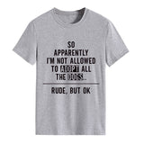 Donc apparemment je suis mode col rond lettre ample manches courtes t-shirt femme