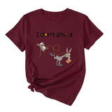 Women's I Don't Give A Funny Pattern Casual Short Sleeve